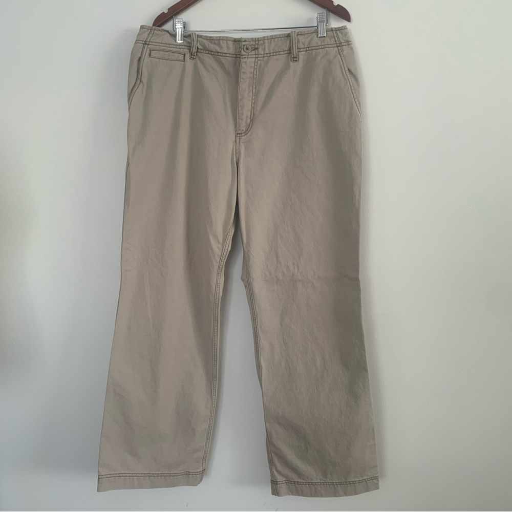 Old Navy Khakis Boot Cut Wide Legs Pants Beige Size 36-32 Packets Vintage